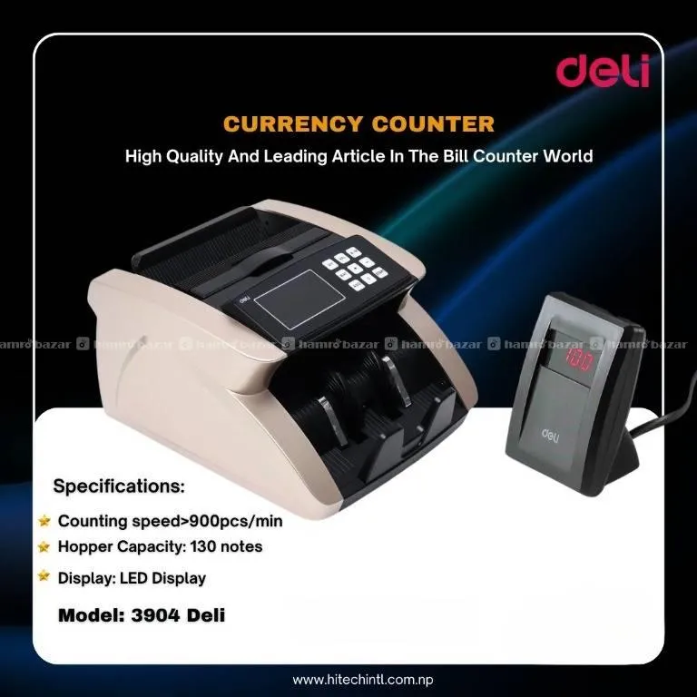 ديلي عدادة نقود - درج واحد - مع شاشة إضافية خارجية - ذهبي+أسود - E3904